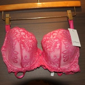 Le Mystere Intimates & Sleepwear - Le Mystere Pink Floral Lace Bra Le Mystere Intimates & Sleepwear - Le Mystere Pink Floral Lace Bra